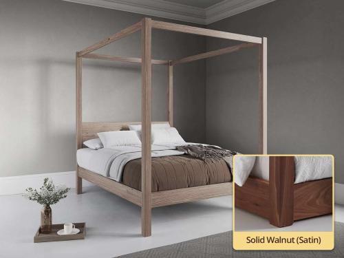 Four Poster Bed - Classic solid walnut