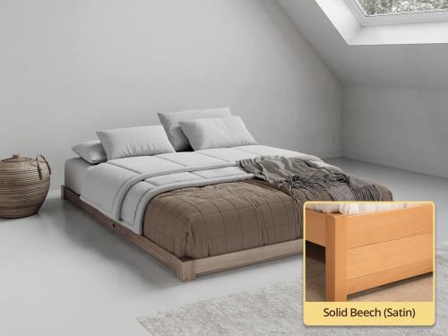 low loft bed no headboard Solid Beech (Satin)