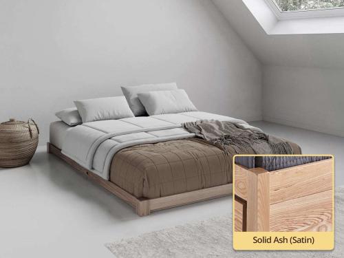 Low Loft Bed (Space Saver) solid ash