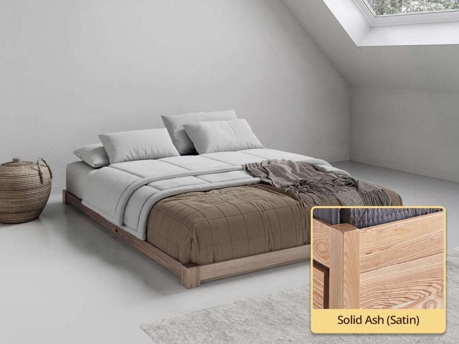 Low Loft Bed (Space Saver) solid ash