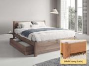 London Storage Bed solid cherry