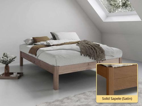 Platform Bed (No Headboard / Space Saver) Solid Sapele