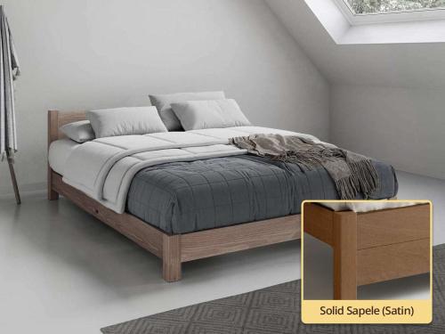 Low Oriental Bed (Space Saver) Solid Sapele