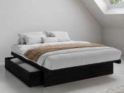 black japanese storage wooden bed frame without headboard