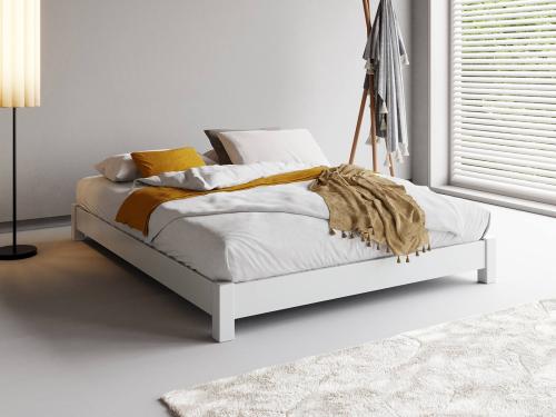 white wooden platform bed by get laid beds