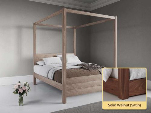 Four Poster Bed - Summer solid walnut