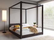 black low four poster wooden bed frame by get laid beds