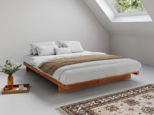 wooden platform bed frame without headboard japanese attic bed in cinnamon by get laid beds