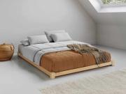 low loft bed in untreated natural