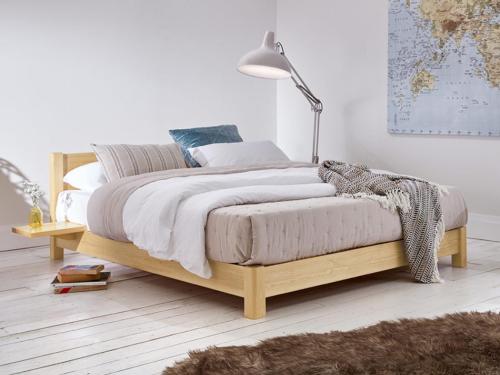 low oriental space saver natural wooden bed