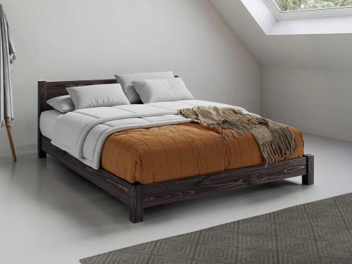 wooden low tokyo bed in black