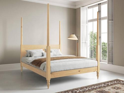 untreated wood four poster bed frame moroccan design