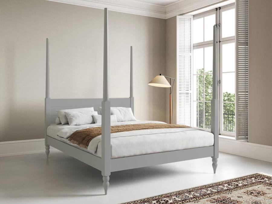 grey wooden four poster bed moroccan design by get laid beds