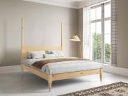 natural untreated wooden four poster platform bed frame