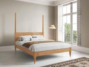 moroccan wooden platform four poster bed honey finish