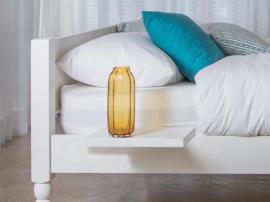 warm white side floating shelf by get laid beds