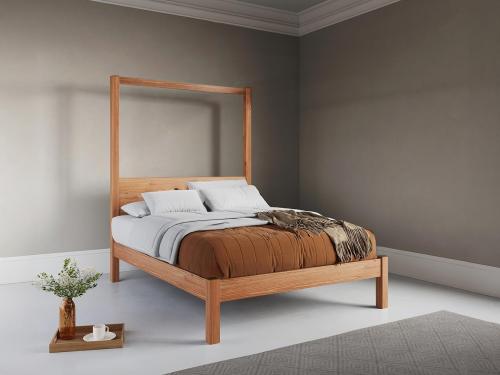 cinnamon finish solid wood 4 poster platform bed frame