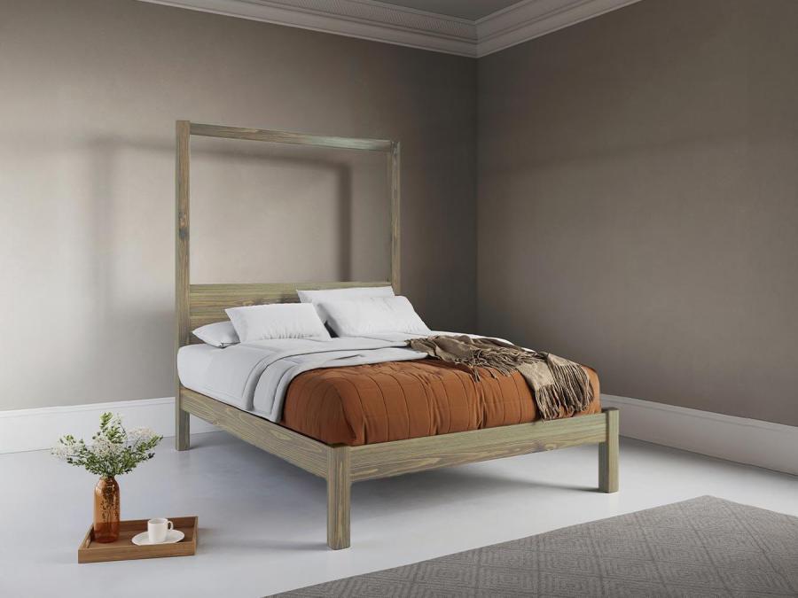 grey wash four poster platform bed frame by get laid beds