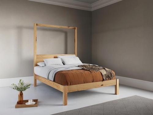 honey finish wooden four poster platform bed by get laid beds