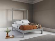 grey four poster platform bed