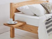 classic wooden bed frame with bed frame shelf accessory