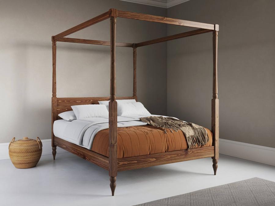 four poster wooden bed coffee bean colour by get laid beds