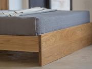 enkel platform bed without headboard corner view