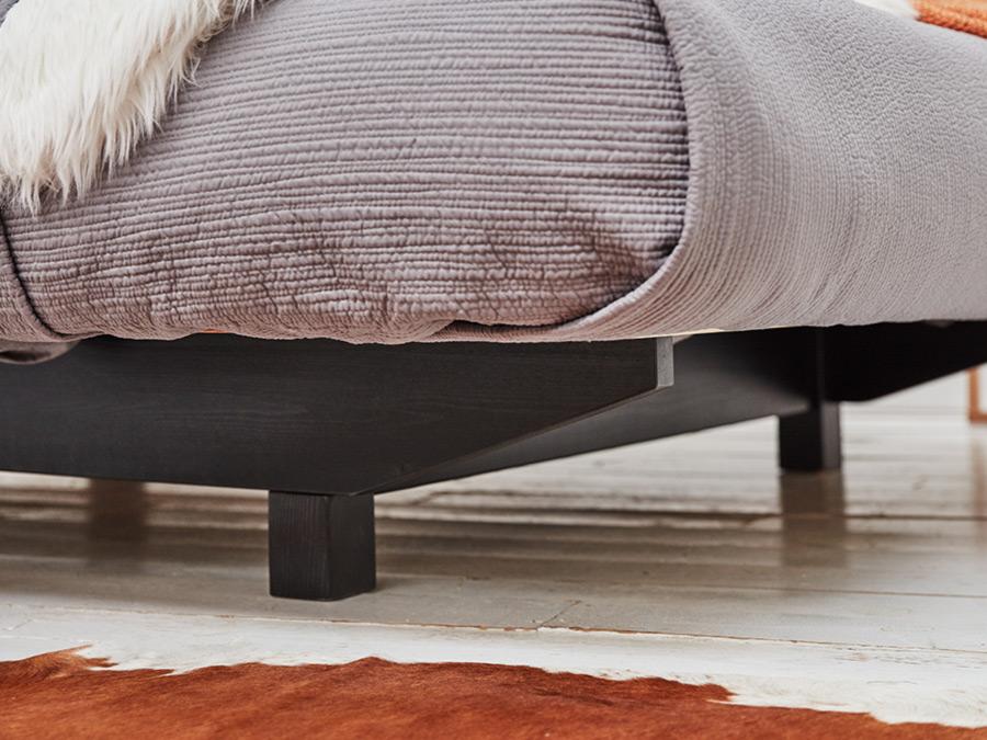 floating platform bed frame close up