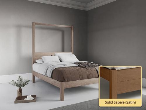 solid sapele four poster platform bed frame