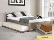 untreated wooden guest bed
