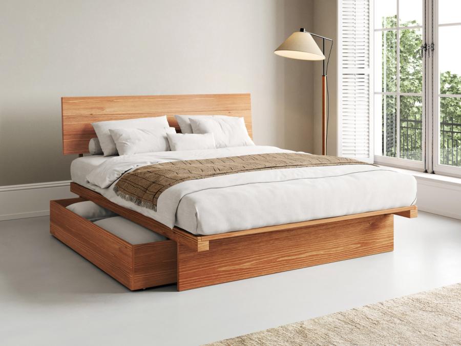 japanese storage bed in cinnamon