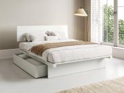 white wooden japanese storage bed