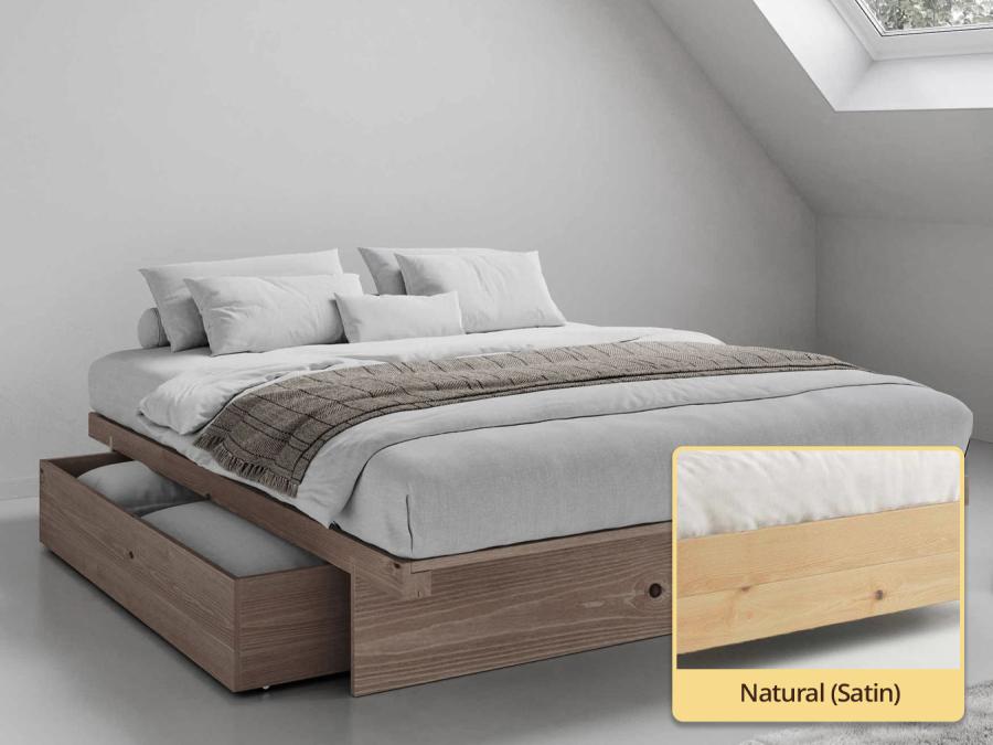 natural wood japanese storage bed
