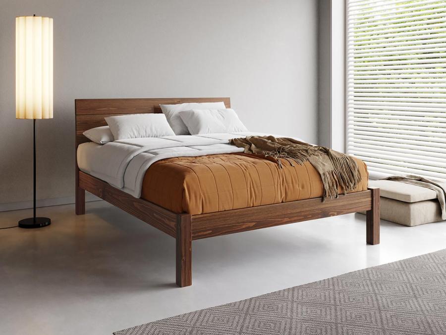 wooden kensington bed in coffee bean