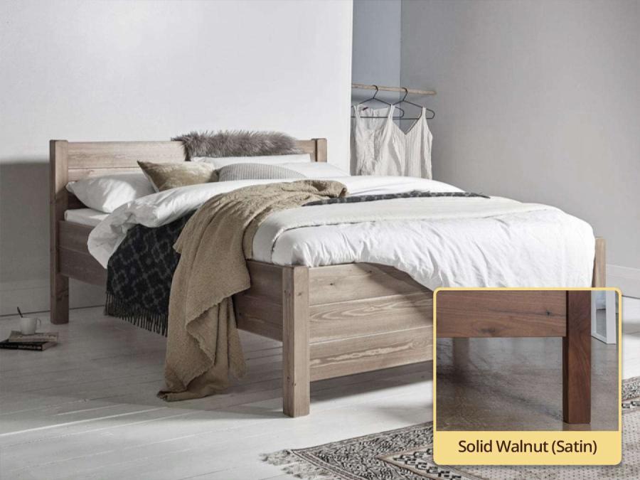 solid walnut kings bed frame
