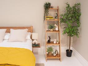 5 tier wooden ladder shelf bedroom shelving unit by get laid beds