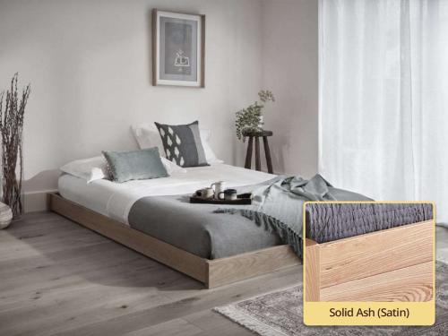 solid ash low platform enkel bed by get laid beds