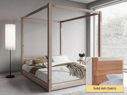 solid ash four poster bed frame by get laid beds