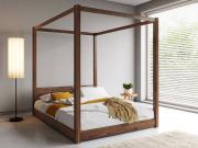 low four poster bed solid wood coffee bean finish by get laid beds