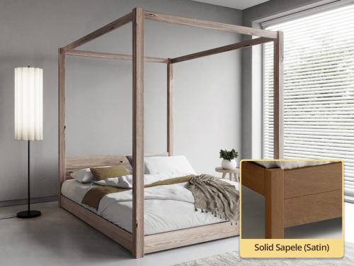 solid sapele low 4 poster bed frame by get laid beds