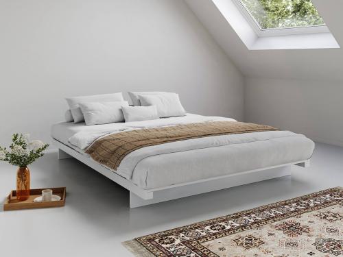 white japanese attic wooden platform bed frame low fuji design by get laid beds