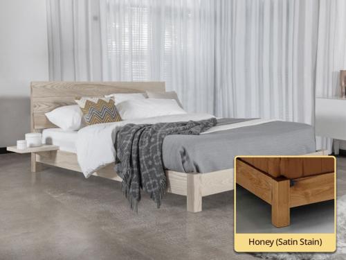 kensington design low platform bed honey finish by get laid beds