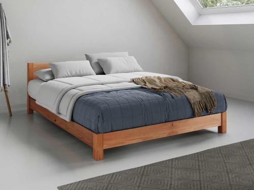 space saver low oriental bed frame in cinnamon