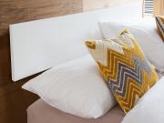 square wooden wall mounted headboard