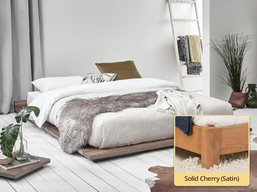 solid cherry low modern attic bed