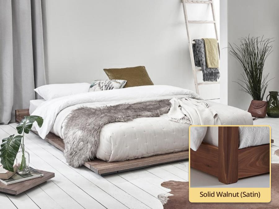 solid walnut low modern attic bed