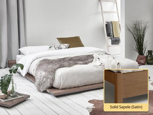 solid sapele low modern attic bed