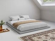 grey wooden low modern attic bed