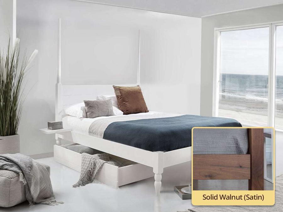 solid walnut four poster platform bed by get laid beds