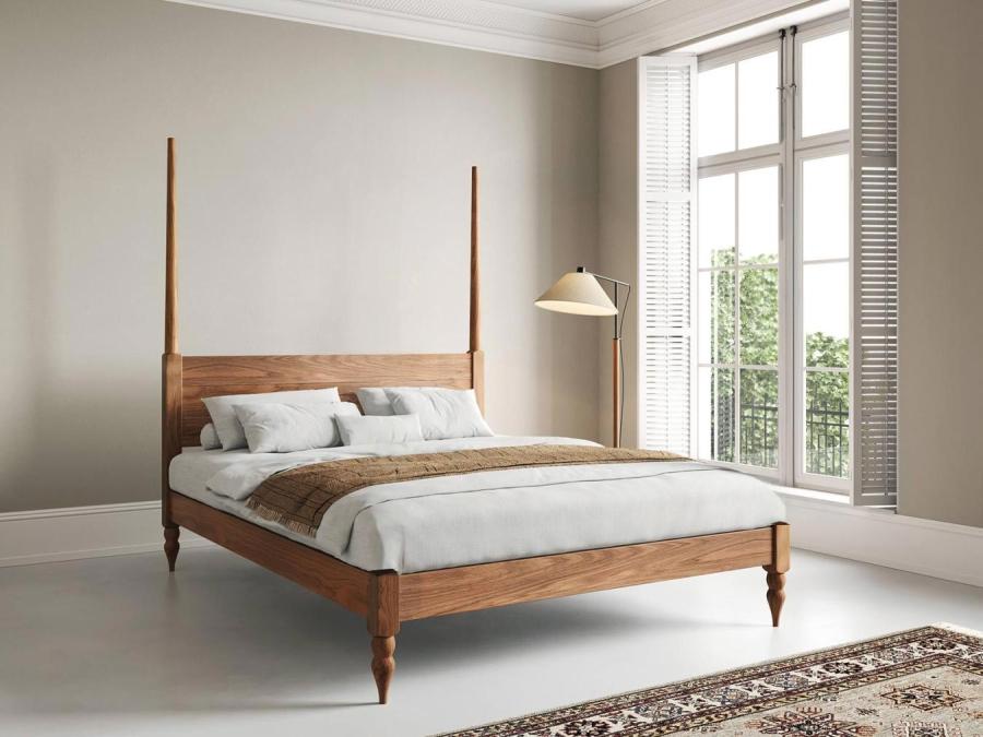 solid oak four poster platform bed frame
